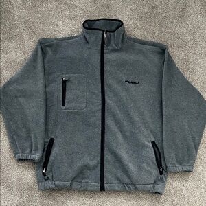 FUBU Men's Charcoal Full-Zip Fleece Jacket